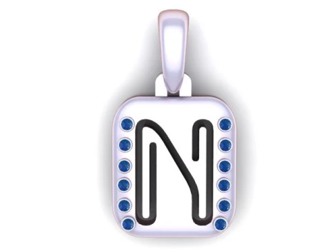 PRECIOUS ALPHABET N PENDANT 3D PRINTABLE MODEL 3D Model