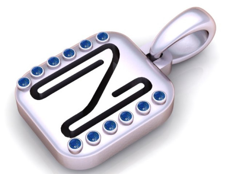 PRECIOUS ALPHABET N PENDANT 3D PRINTABLE MODEL Modello 3D
