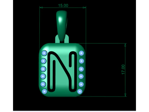 PRECIOUS ALPHABET N PENDANT 3D PRINTABLE MODEL 3D Model