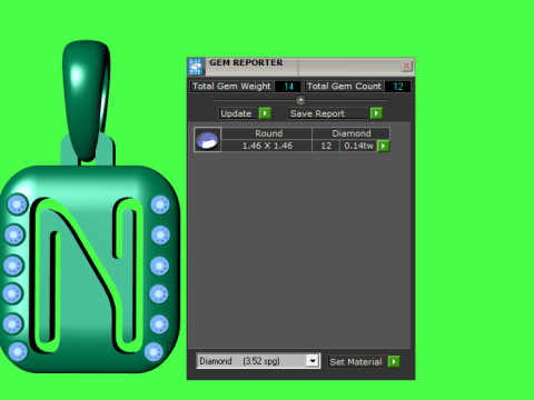 PRECIOUS ALPHABET N PENDANT 3D PRINTABLE MODEL Modello 3D