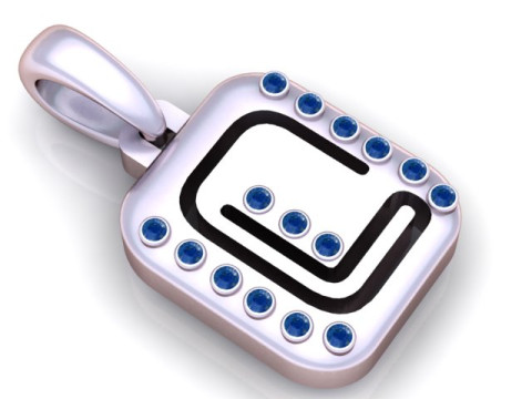 PRECIOUS ALPHABET O PENDANT 3D PRINTABLE MODEL 3D मॉडल