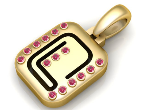 PRECIOUS ALPHABET O PENDANT 3D PRINTABLE MODEL 3D मॉडल