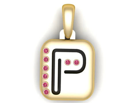 PRECIOUS ALPHABET P PENDANT 3D PRINTABLE MODEL 3D Model