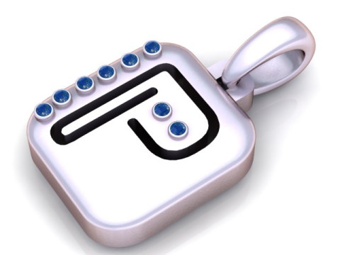PRECIOUS ALPHABET P PENDANT 3D PRINTABLE MODEL 3D Модель