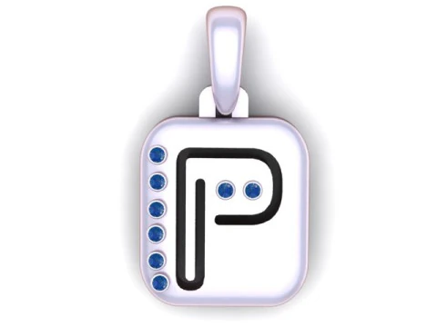 PRECIOUS ALPHABET P PENDANT 3D PRINTABLE MODEL 3D Model