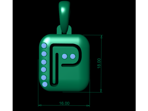 PRECIOUS ALPHABET P PENDANT 3D PRINTABLE MODEL 3D Модель