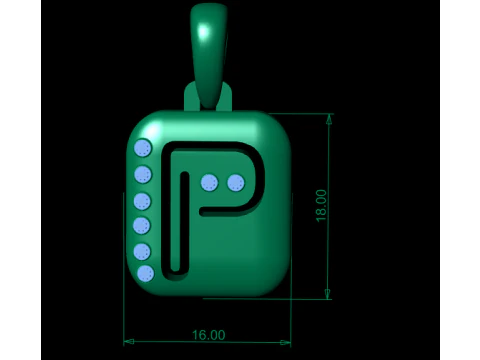 PRECIOUS ALPHABET P PENDANT 3D PRINTABLE MODEL 3D Model