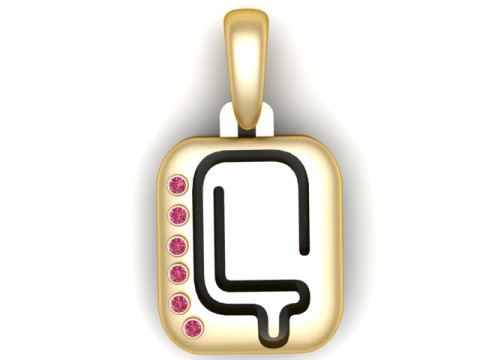 PRECIOUS ALPHABET Q PENDANT 3D PRINTABLE MODEL 3Dモデル