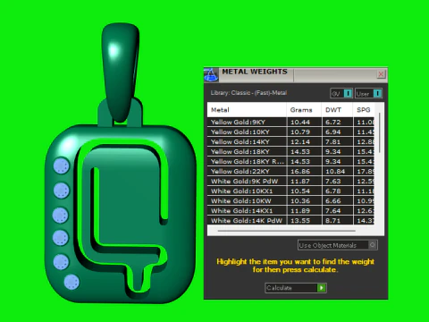 귀중한 알파벳 Q 펜던트 3D 프린트 가능 모델 3D 모델