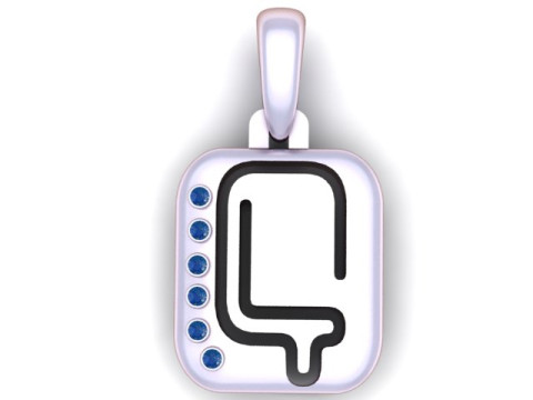 PRECIOUS ALPHABET Q PENDANT 3D PRINTABLE MODEL Model 3D
