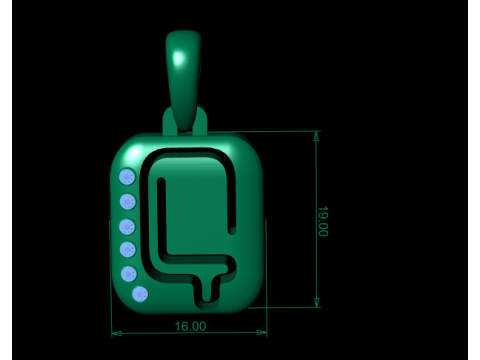PRECIOUS ALPHABET Q PENDANT 3D PRINTABLE MODEL Model 3D