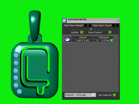 귀중한 알파벳 Q 펜던트 3D 프린트 가능 모델 3D 모델