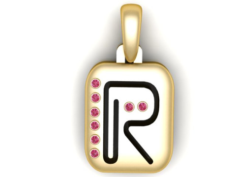 PRECIOUS ALPHABET R PENDANT 3D PRINTABLE MODEL 3D-Modell