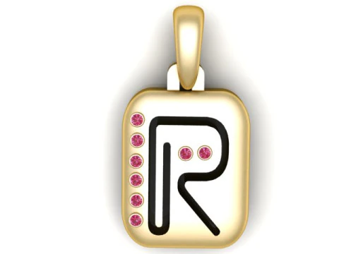 귀중한 알파벳 R 펜던트 3D 프린트 가능 모델 3D 모델
