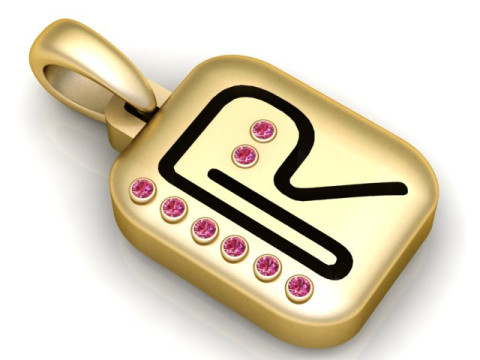 PRECIOUS ALPHABET R PENDANT 3D PRINTABLE MODEL 3D Model