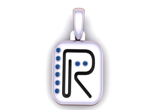 PRECIOUS ALPHABET R PENDANT 3D PRINTABLE MODEL 3D Model