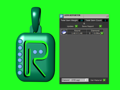 PRECIOUS ALPHABET R PENDANT 3D PRINTABLE MODEL 3D Model