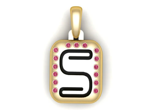 KOSTBARES ALPHABET S-ANH&Auml;NGER 3D-DRUCKBARES MODELL 3D Modell