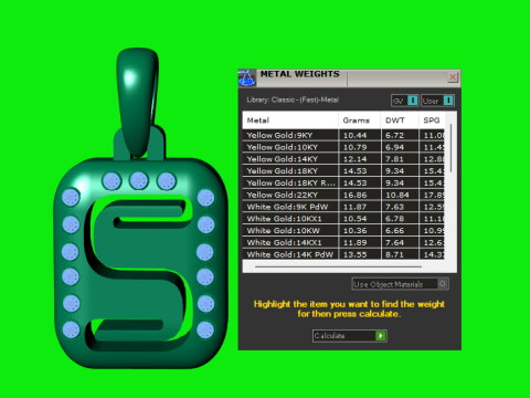 PRECIOUS ALPHABET S PENDANT 3D PRINTABLE MODEL 3D Model
