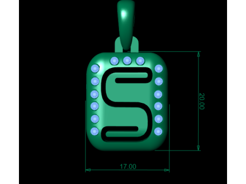 PRECIOUS ALPHABET S PENDANT 3D PRINTABLE MODEL 3D Model