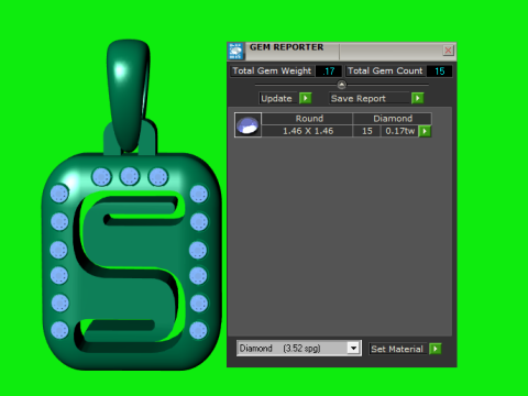 PRECIOUS ALPHABET S PENDANT 3D PRINTABLE MODEL 3D Model