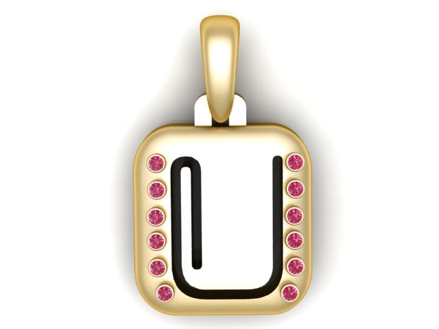 PRECIOUS ALPHABET U LPENDANT 3D PRINTABLE MODE 3D मॉडल .c4d .max .obj .3ds .fbx .stl .blend 