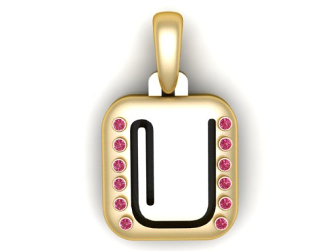 PRECIOUS ALPHABET U LPENDANT 3D PRINTABLE MODE 3D Model