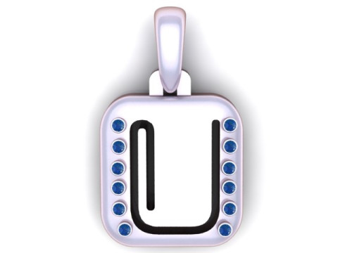 PRECIOUS ALPHABET U LPENDANT 3D PRINTABLE MODE 3D मॉडल