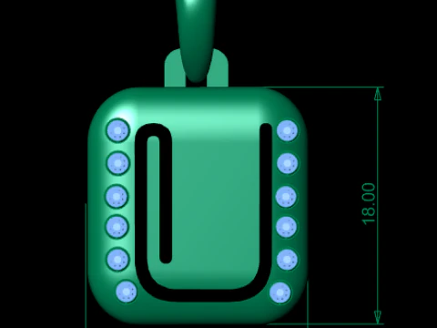 PRECIOUS ALPHABET U LPENDANT 3D PRINTABLE MODE 3D Model