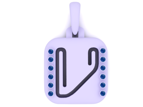 PRECIOUS ALPHABET V PENDANT 3D PRINTABLE MODEL Modèle 3D