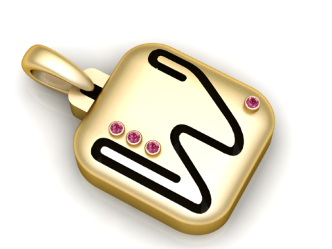 PRECIOUS ALPHABET W PENDANT 3D PRINTABLE MODEL 3Dモデル