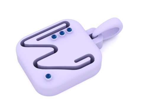 PRECIOUS ALPHABET W PENDANT 3D PRINTABLE MODEL 3Dモデル