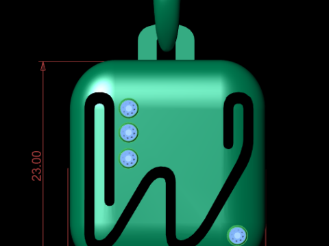 PRECIOUS ALPHABET W PENDANT 3D PRINTABLE MODEL 3Dモデル