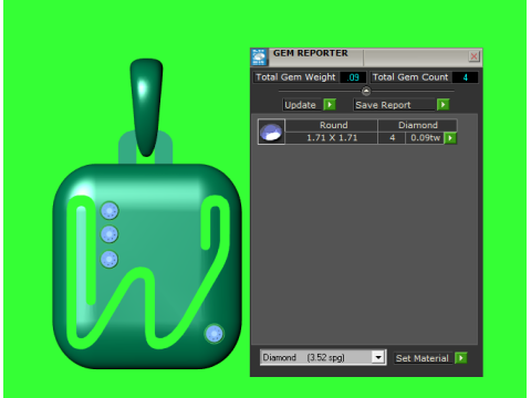 PRECIOUS ALPHABET W PENDANT 3D PRINTABLE MODEL 3Dモデル