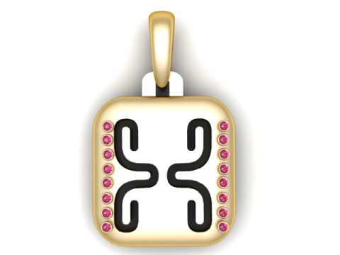 PRECIOUS ALPHABET X PENDANT 3D PRINTABLE MODEL 3D Модель