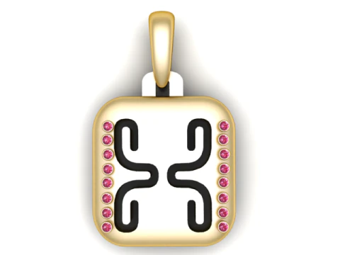 ДОРОГОЦІННА 3D-ПІДВІСНА МОДЕЛЬ АЛФАВІТ X ДЛЯ ДРУКУ 3D Модель