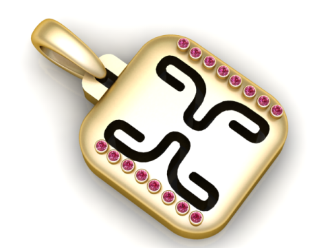 PRECIOUS ALPHABET X PENDANT 3D PRINTABLE MODEL Modelo 3D