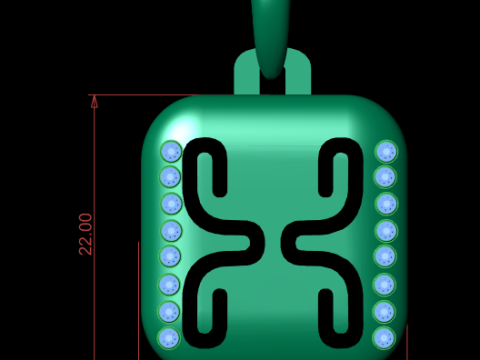 PRECIOUS ALPHABET X PENDANT 3D PRINTABLE MODEL Modelo 3D