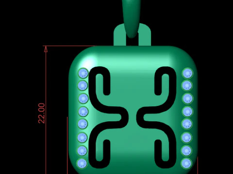 PRECIOUS ALPHABET X PENDANT 3D PRINTABLE MODEL 3D Model