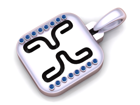 PRECIOUS ALPHABET X PENDANT 3D PRINTABLE MODEL Modelo 3D
