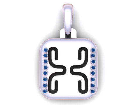 PRECIOUS ALPHABET X PENDANT 3D PRINTABLE MODEL Modelo 3D