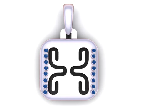 PRECIOUS ALPHABET X PENDANT 3D PRINTABLE MODEL 3D Model