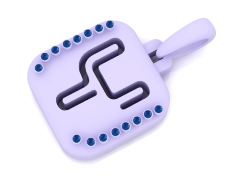 PRECIOUS ALPHABET Y PENDANT 3D PRINTABLE MODEL Modelo 3D