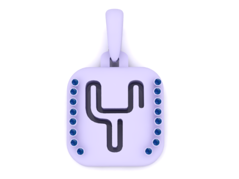 PRECIOUS ALPHABET Y PENDANT 3D PRINTABLE MODEL Modelo 3D