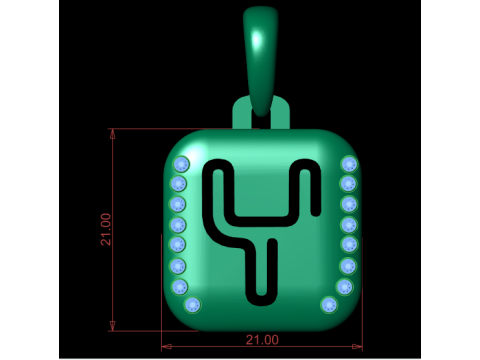 PRECIOUS ALPHABET Y PENDANT 3D PRINTABLE MODEL Modelo 3D