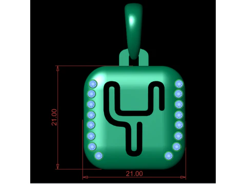 PRECIOUS ALPHABET Y PENDANT 3D PRINTABLE MODEL 3D Model