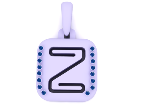 PRECIOUS ALPHABET Z PENDANT 3D PRINTABLE MODEL 3D Modell