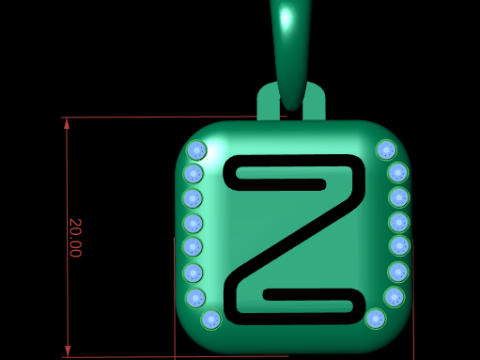 PRECIOUS ALPHABET Z PENDANT 3D PRINTABLE MODEL 3D Modell