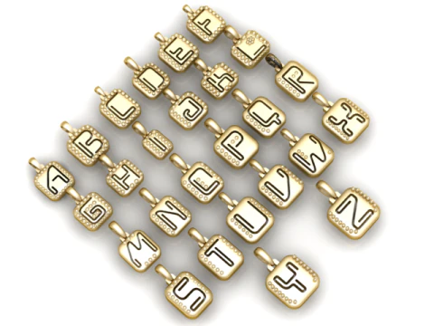 ALL PRECIOUS ALPHABET PENDANT 3D PRINTABLE MODEL 3D Model