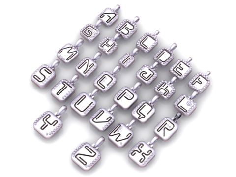 ALL PRECIOUS ALPHABET PENDANT 3D PRINTABLE MODEL 3D मॉडल